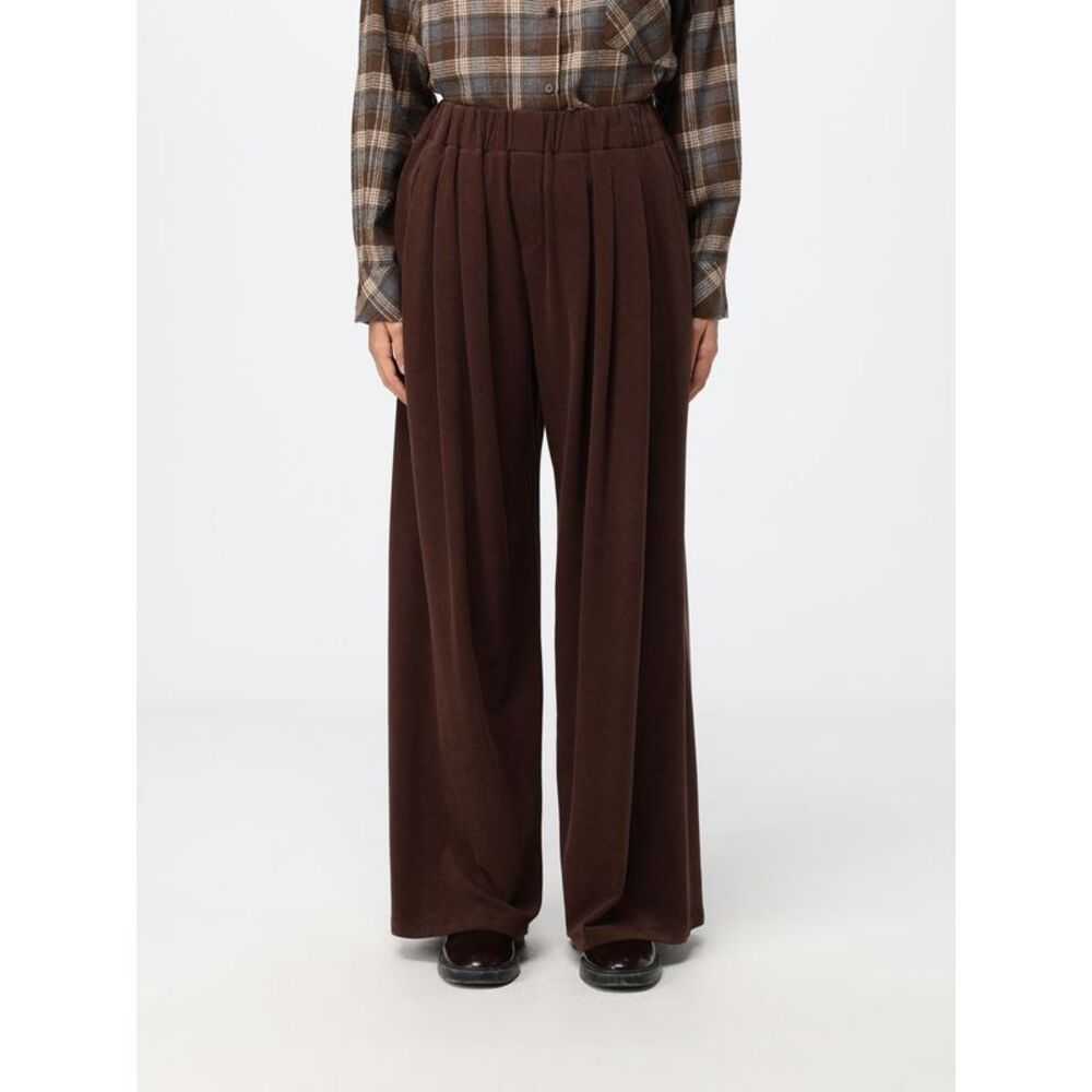 Eleh Women Eleh High-Waisted Wide-Leg Cotton Blend Trousers